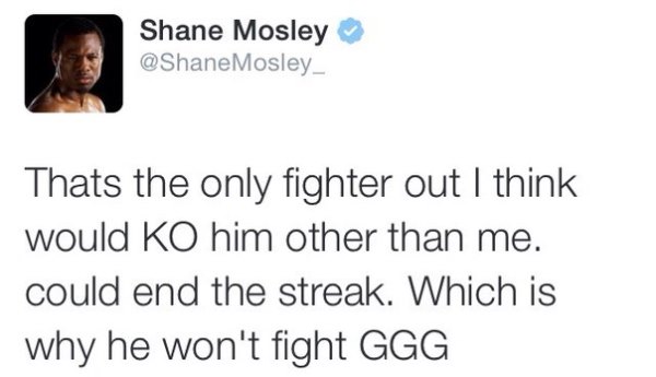 Шейн Мозли: «Головкин — единственный боец кроме меня, кто нокаутирует Мейвезера»