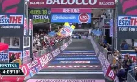 Видео финиша пятого этапа велогонки «Джиро д’Италия» с участием гонщиков «Астаны»