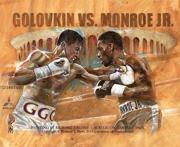 Американский художник нарисовал картину к бою Головкин — Монро