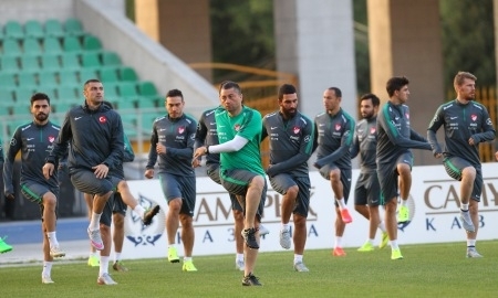 Турки ознакомились с полем алматинского стадиона