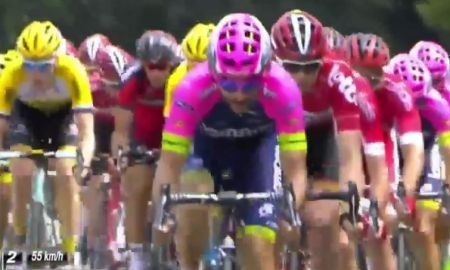 Видео финиша второго этапа велогонки «Критериум дю Дофине» с участием гонщиков «Астаны»