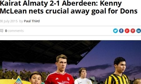 «„Абердин“ установил рекорд еврокубков: 11 тысяч километров до Казахстана и обратно». Обзор шотландских СМИ после матча «Кайрат» — «Абердин»