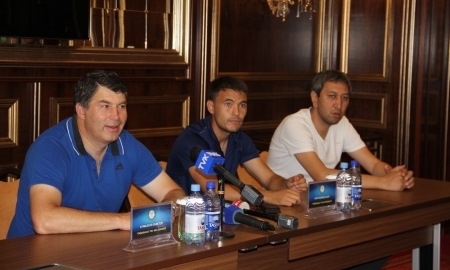 Фоторепортаж с пресс-конференции матча Лиги Европы «Ордабасы» — «Бейтар»