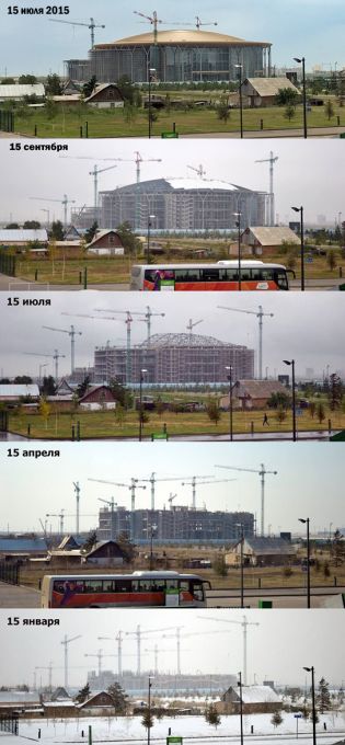 История строительства ледовой арены для ХК «Барыс» в фотографиях