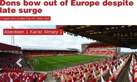 «Приключения „донс“ в Лиге Европы заканчиваются на Pittodrie». Обзор шотландских СМИ после матча «Абердин» — «Кайрат»