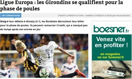 «Когда футболисты „Бордо“ уступали со счетом 0:2, они были похожи на яйца, попавшие в кипящий котел». Обзор французских СМИ после матча «Кайрат» — «Бордо»