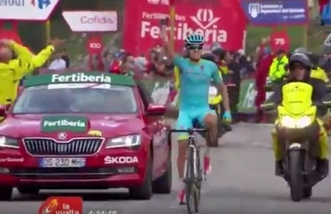 Видео победного финиша Микеля Ланды на 11-м этапе «Вуэльты Испании»