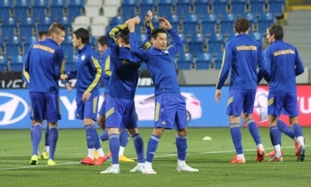 Фоторепортаж с предыгровой тренировки сборной Казахстана в Пльзени