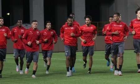 Фоторепортаж с предыгровой тренировки молодежной сборной Швейцарии в Алматы