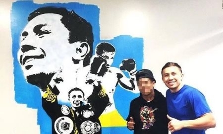 Портрет Головкина появился на стене тренировочного зала в Калифорнии