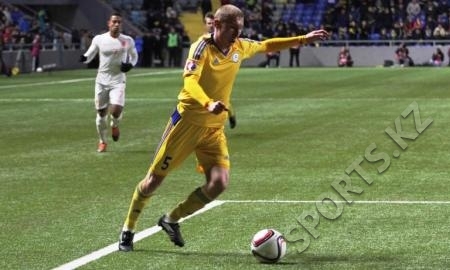 Куат открыл счет в матче Латвия — Казахстан