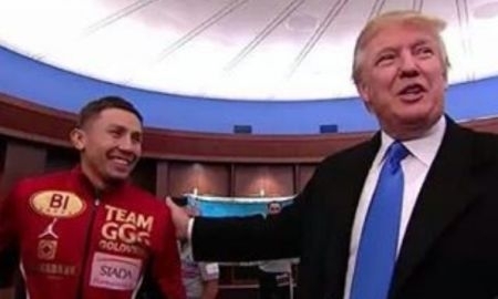 Дональд Трамп посетил раздевалку Геннадия Головкина перед боем с Давидом Лемье