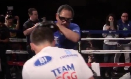 Видео с открытой тренировки Геннадия Головкина