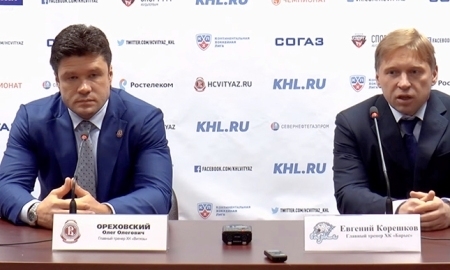 Видео послематчевой пресс-конференции игры КХЛ «Витязь» — «Барыс» 4:3 Б