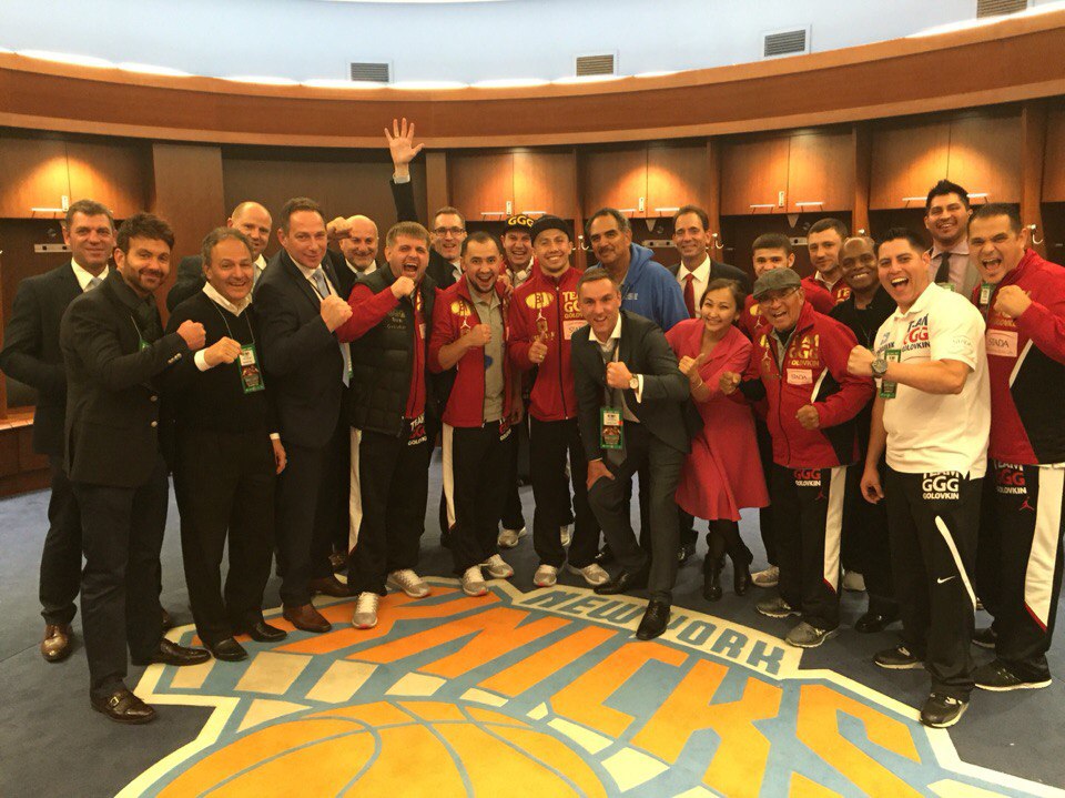 Команда Головкина сфотографировалась после боя с Лемье