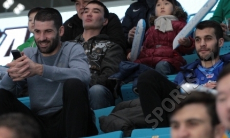 Футболисты «Астаны» — на матче «Барыс» — «Йокерит»