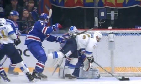 Шайба Максима Худякова в матче СКА — «Барыс» 5:1 вошел в Топ-10 лучших голов недели КХЛ