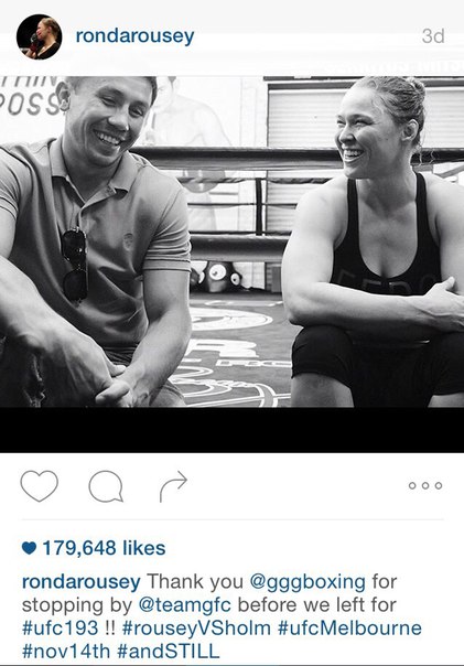 Ронда Роузи поблагодарила Геннадия Головкина