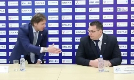 Видео послематчевой пресс-конференции игры КХЛ «Барыс» — «Витязь» 4:1