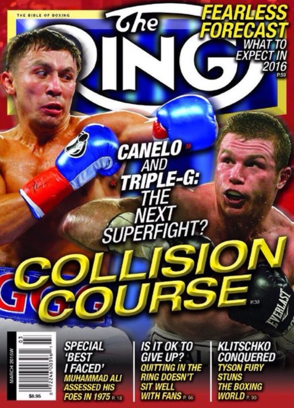 Геннадия Головкина поместили на обложку журнала «The Ring»