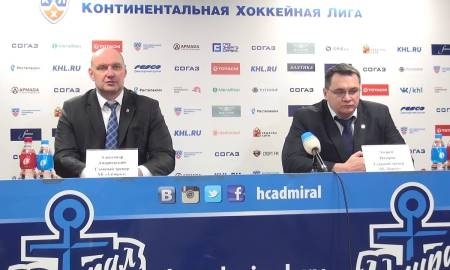 Видео послематчевой пресс-конференции игры КХЛ «Адмирал» — «Барыс» 4:2