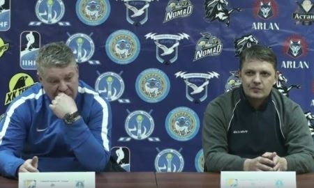 Видео послематчевой пресс-конференции игр чемпионата РК «Алматы» — «Номад» 1:4, 3:2