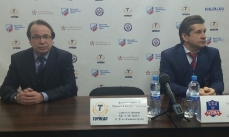 Видео послематчевой пресс-конференции игры ВХЛ «Торпедо» — «СКА-Нева» 4:3 ОТ