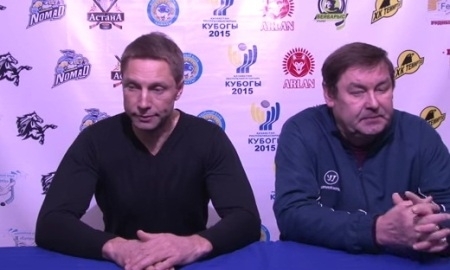 Видео послематчевой пресс-конференции игр чемпионата РК «Арлан» — «Бейбарыс» 4:1, 2:7