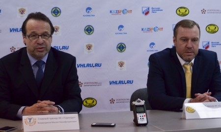 Видео послематчевой пресс-конференции игры плей-офф ВХЛ «Сарыарка» — «Торпедо» 2:3