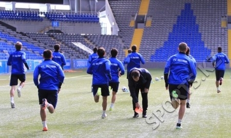 Фоторепортаж с предыгровой тренировки «Астаны»