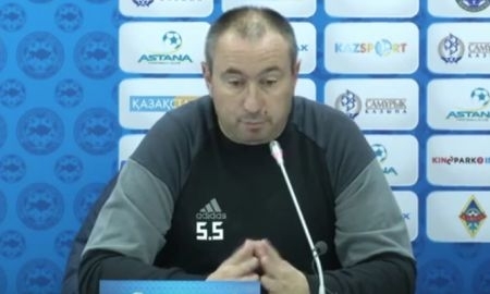 Видео предматчевой пресс-конференции и тренировки «Астаны»