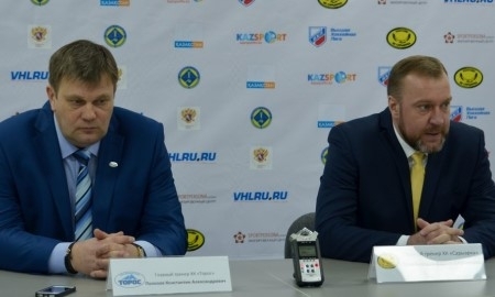 Видео послематчевой пресс-конференции игры плей-офф ВХЛ «Сарыарка» — «Торос» 3:1