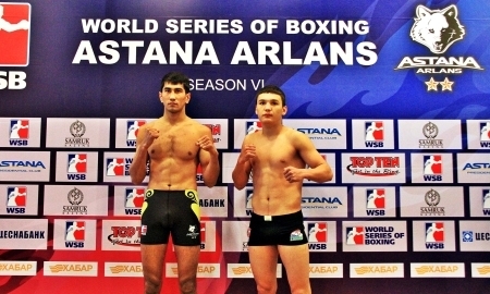 Фоторепортаж с Церемонии взвешивания матчевой встречи WSB «Astana Arlans» — «Uzbek Tigers»