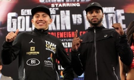 Фоторепортаж с пресс-конференции боя Геннадий Головкин — Доминик Уэйд