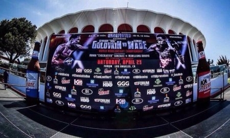 Видео официальной церемонии взвешивания боя Геннадий Головкин — Доминик Уэйд