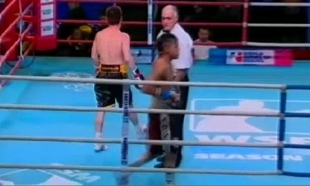 Видео боя матча WSB «Astana Arlans» — «Caciques Venezuela» Азамат Исакулов VS. Йоэль Финол
