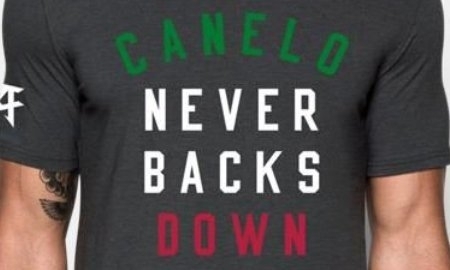 После отказа от боя с Головкиным в продаже появились майки «Канело никогда не отступает»