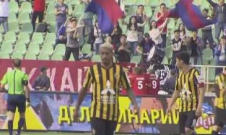 Видео гола Олега Хромцова в матче Премьер-Лиги «Кайрат» — «Акжайык»