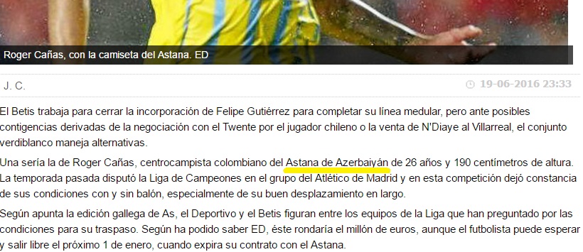 Испанское издание назвало «Астану» азербайджанской командой