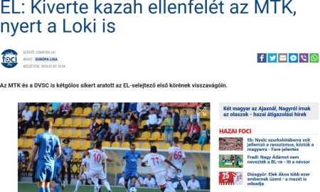 «Казахстанский нокаут от МТК». Обзор венгерских СМИ и мнения болельщиков после матча «МТК Будапешт» — «Актобе»