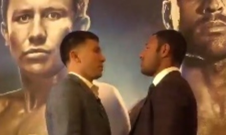 Видео дуэли взглядов Головкина и Брука