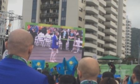 В Олимпийской деревне Рио подняли флаг Казахстана