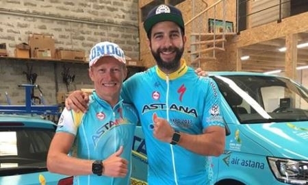 Ургант посетил базу «Астаны»