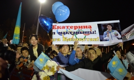 Видео встречи казахстанских олимпийцев в Астане