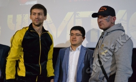 Акбербаев встретился лицом к лицу с Курцвейлом перед боем в Алматы