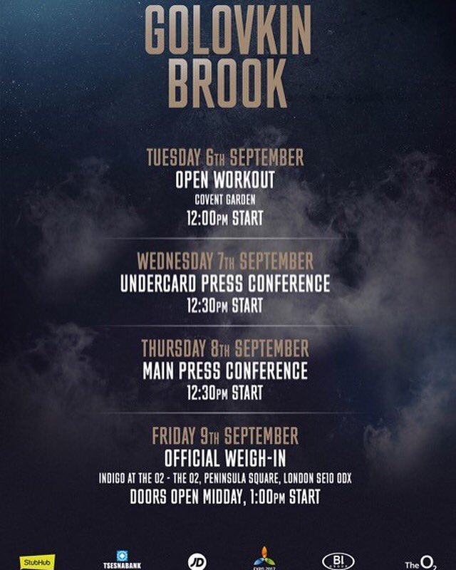 Определились даты медиа-событий боя Головкин — Брук