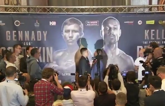 Видео дуэли взглядов Головкина и Брука