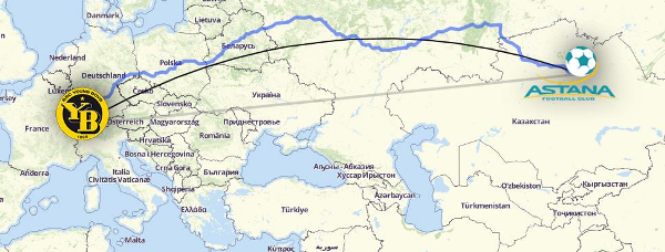 Путешествие в Астану — самое дальнее в еврокубках для «Янг Бойз»