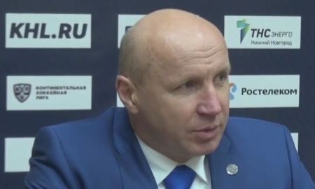 Видео послематчевой пресс-конференции игры КХЛ «Торпедо» — «Барыс» 3:2 ОТ