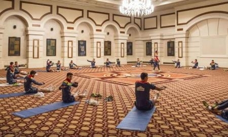 Из-за погоды румыны тренировались в гостинице